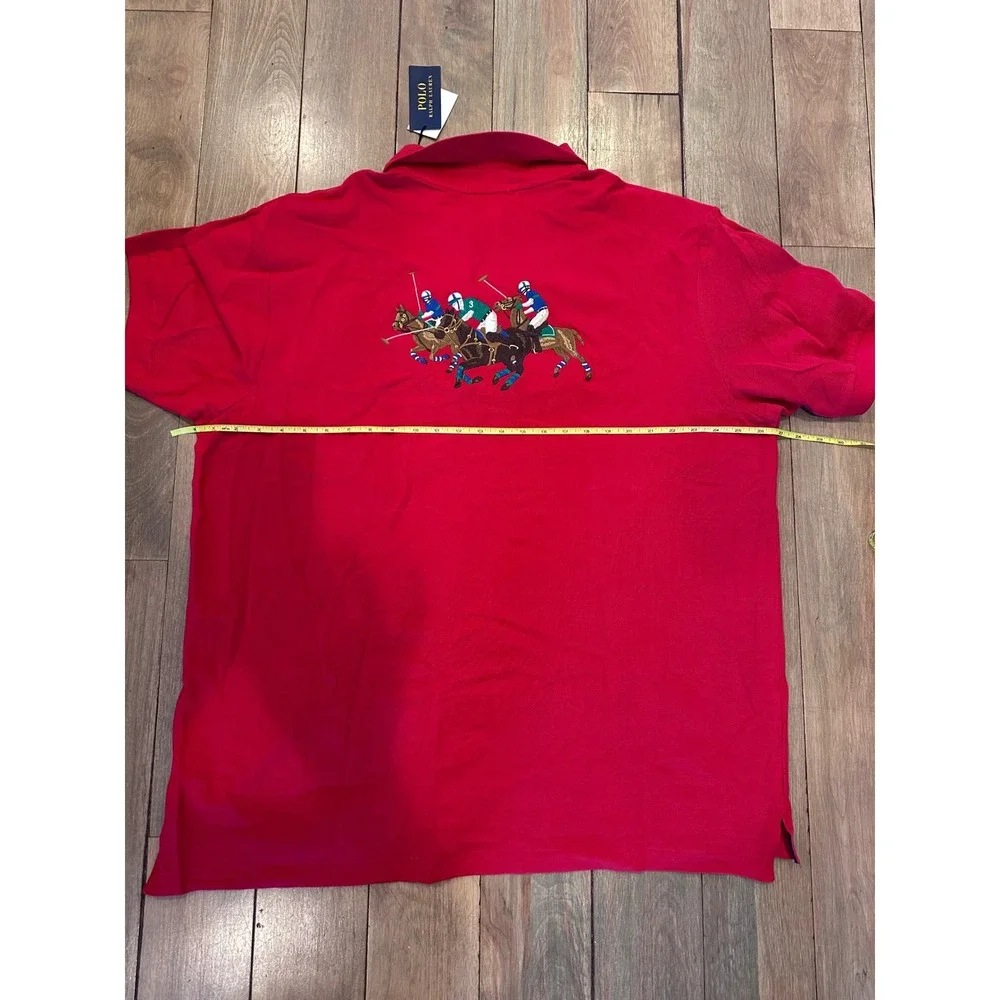 Polo Ralph Lauren Red International Challenge Cup Triple Pony Polo Shirt 2XB NWT